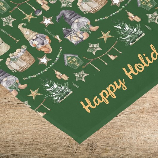 クリスマス格言グリーン北欧ファームハウススタイル ショートテーブルランナー