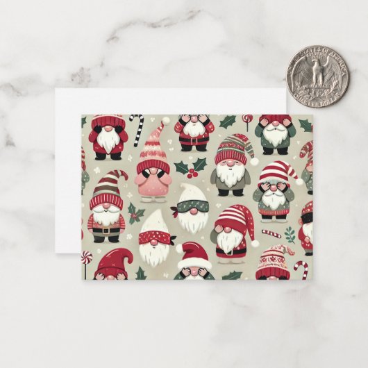 クリスマス格言コーディネート「のぞき見なし」ギフトラベル ノートカード (正面/裏面インサイチュ)