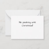 クリスマス格言コーディネート「のぞき見なし」ギフトラベル ノートカード (裏面)