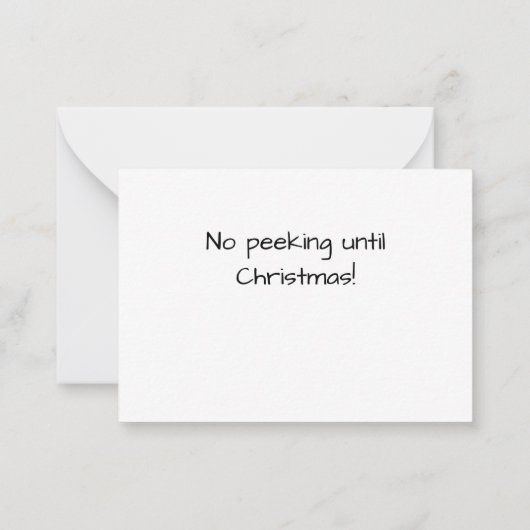 クリスマス格言コーディネート「のぞき見なし」ギフトラベル ノートカード (裏面)