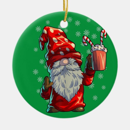 クリスマス格言シャツメンズメンズバッファロープレイドレッド セラミックオーナメント (正面)