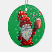 クリスマス格言シャツメンズメンズバッファロープレイドレッド セラミックオーナメント (左)