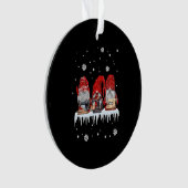 クリスマス格言シャツレッドグノーミー裁縫マシンF オーナメント (正面)