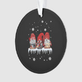 クリスマス格言シャツレッドグノーミー裁縫マシンF オーナメント (正面)