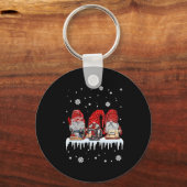 クリスマス格言シャツレッドグノーミー裁縫マシンF キーホルダー (正面)