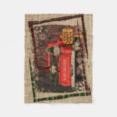 クリスマス格言スイート格言レッドトラックプレイ素朴ド フリースブランケット (正面)