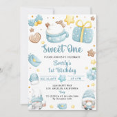 クリスマス格言スウィートワン誕生日パーティー 招待状 (正面)