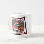 クリスマス格言スウィート格言レッドトラックプレイド素朴 コーヒーマグカップ (正面左)