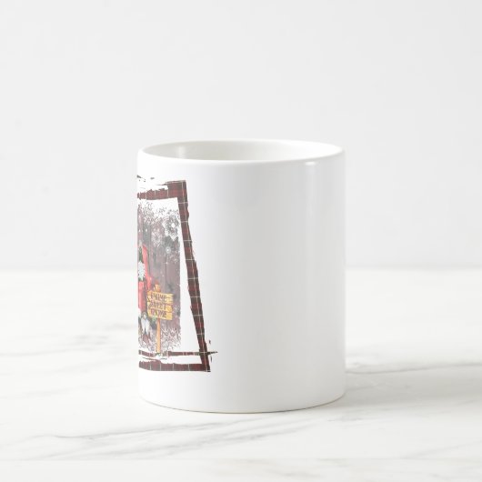 クリスマス格言スウィート格言レッドトラックプレイド素朴 コーヒーマグカップ (中央)