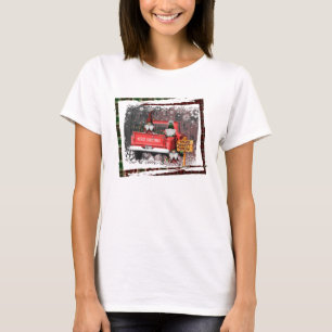 クリスマス格言スウィート格言レッドトラックプレイド素朴 Tシャツ