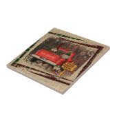 クリスマス格言スウィート格言レッドトラックプレイド タイル (側面)