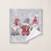 クリスマス格言スカンジナビア愛ジョイピースグレー バスタオルセット (ウォッシュタオル)