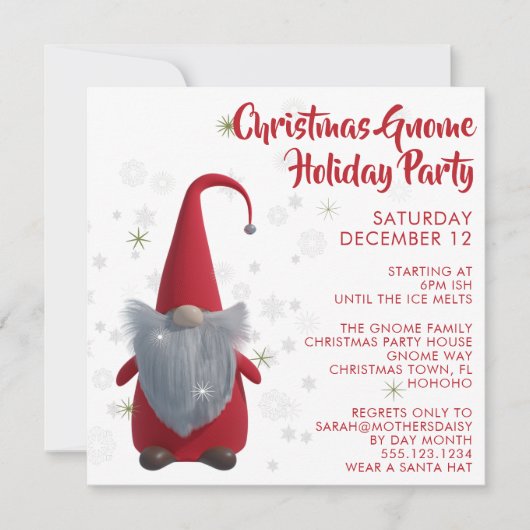 クリスマス格言スノーフレークホリデーパーティー招待状 招待状 (正面)