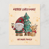 クリスマス格言トナカイの水色 シーズンポストカード (正面)