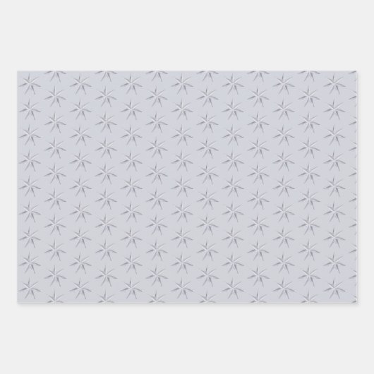 クリスマス格言ノルディックブルースノーフレークススターズ ラッピングペーパーシート (正面2)