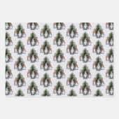 クリスマス格言ノルディックブルースノーフレークススターズ ラッピングペーパーシート (正面)