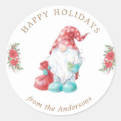 クリスマス格言ハッピーホリデイズ ラウンドシール (正面)