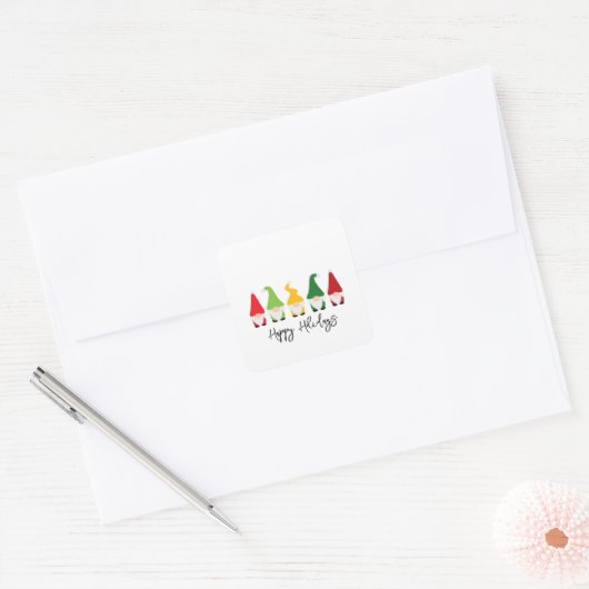 クリスマス格言ハッピーホリデーズおもしろいフェスティバル スクエアシール (封筒)