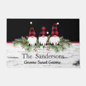 クリスマス格言パインガーランドブラック |《植物》アスペンウッド ドアマット (正面)