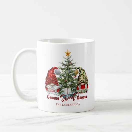 クリスマス格言パーソナライズされたかわいい素朴 コーヒーマグカップ (左)