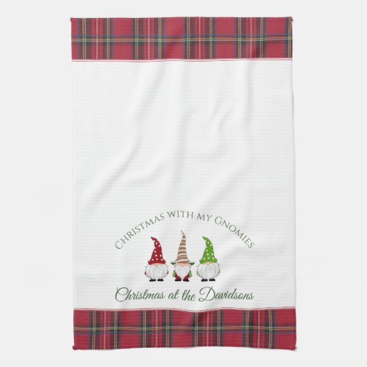 クリスマス格言パーソナライズされた名クリスマス キッチンタオル (縦)