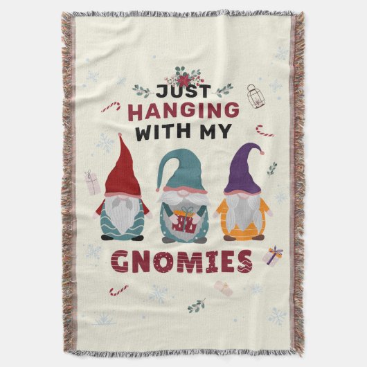 クリスマス格言ファミリーぶら下がったはグノーミーと一緒 スローブランケット (正面縦)