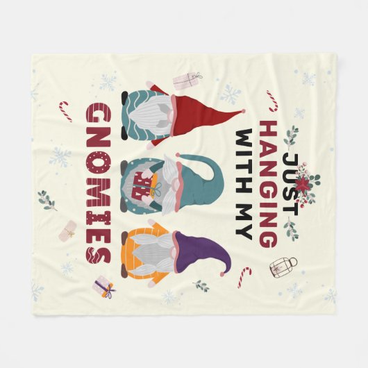 クリスマス格言ファミリーカワイイ フリースブランケット (正面(横))