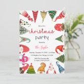 クリスマス格言ファミリー雪だるまクリスマスパーティー 招待状 (スタンド正面)