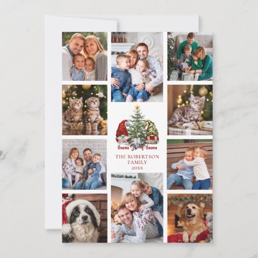 クリスマス格言ファミリー10フォトコラージュ シーズンカード (正面)