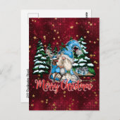 クリスマス格言ブルゴーニュレッドスターズハガキ ポストカード (正面/裏面)