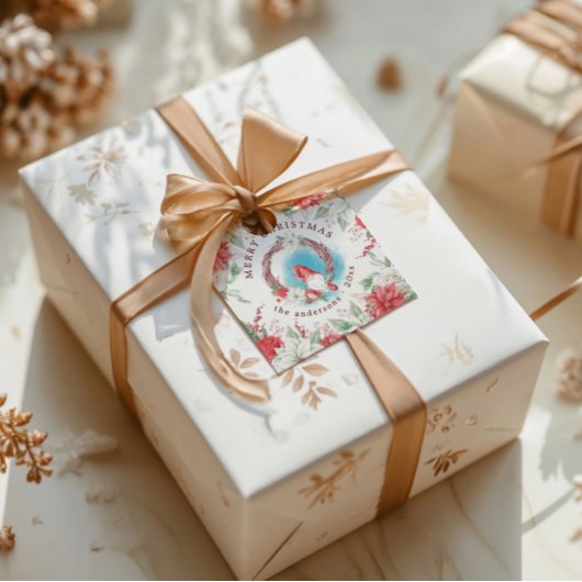 クリスマス格言ホリデーエレガントフローラ フェイバータグ