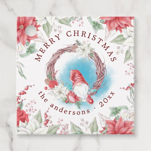クリスマス格言ホリデーエレガントフローラ フェイバータグ (正面)