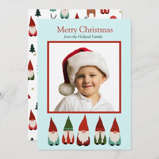 クリスマス格言ホリデーフォトカード 案内状 (正面/裏面)