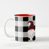 クリスマス格言ホームデコールとバッファローチェック2 ツートーンマグカップ (左)