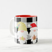 クリスマス格言ホームデコールとバッファローチェック ツートーンマグカップ (正面左)