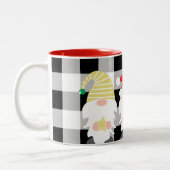 クリスマス格言ホームデコールとバッファローチェック ツートーンマグカップ (左)