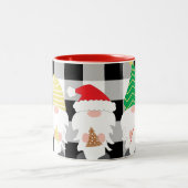 クリスマス格言ホームデコールとバッファローチェック ツートーンマグカップ (中央)