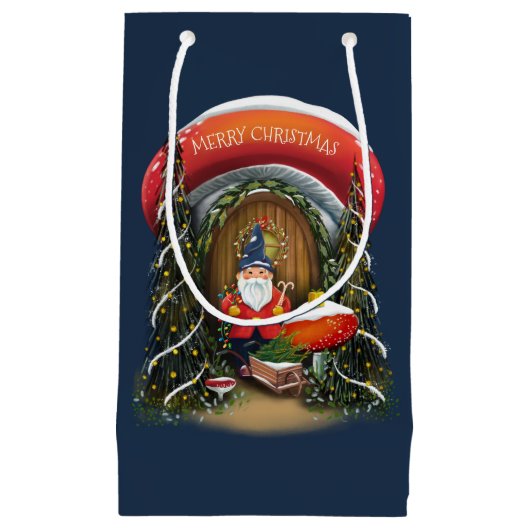 クリスマス格言ホームホリデイ スモールペーパーバッグ (正面)