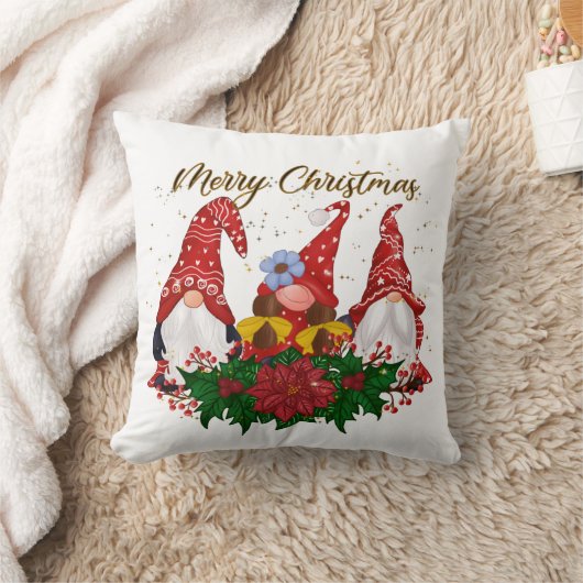 クリスマス格言ポインセチアお洒落ウッドランド クッション (ブランケット)