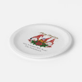クリスマス格言ポインセチアお洒落ウッドランド ペーパープレート (アングル)