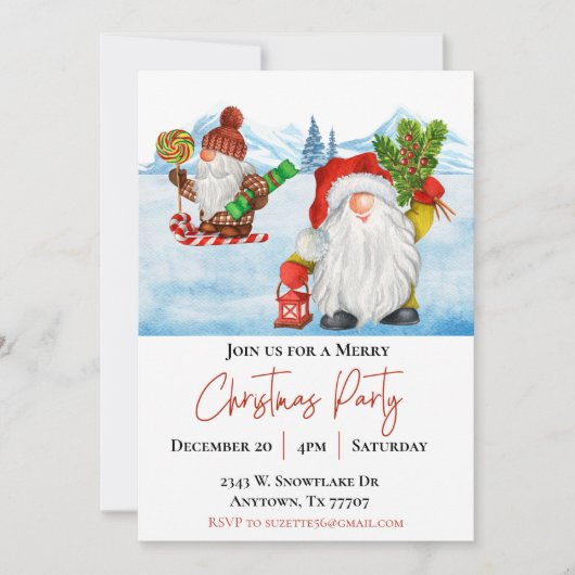 クリスマス格言メリーパーティー 招待状 (正面)