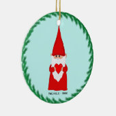 クリスマス格言ライトブルーにハートを保持 セラミックオーナメント (右)
