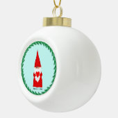 クリスマス格言ライトブルーにハートを保持 セラミックボールオーナメント (右)