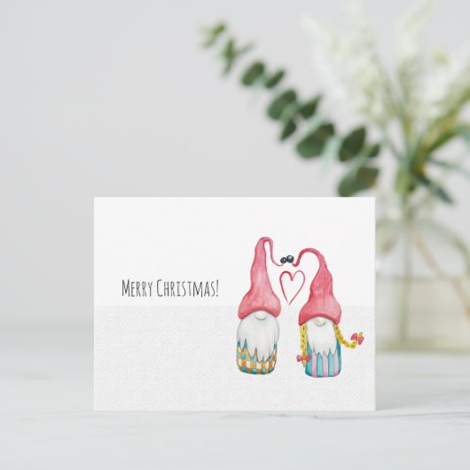 クリスマス格言ラブウォーターカラーハンド絵を描 シーズンポストカード (スタンド正面)