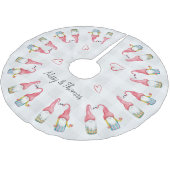 クリスマス格言ラブウォーター色モノグラムの ブラッシュドポリエステルツリースカート (アングル)