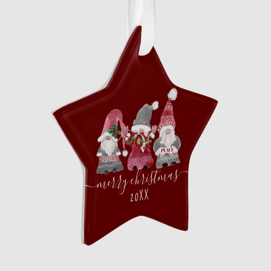 クリスマス格言ラブジョイピーススクリプトファミリーフォト オーナメント (正面)