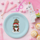 クリスマス格言レッドグリーンかわいい ペーパープレート (パーティー)