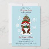 クリスマス格言レッドグリーンかわいい 招待状 (正面)