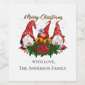 クリスマス格言レッドグリーンフェスティバルトレンディー ワインラベル (シングルラベル)