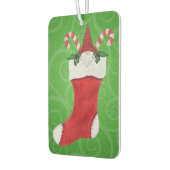 クリスマス格言レッドハットのストッキングでグリーンスワール カーエアーフレッシュナー (左)